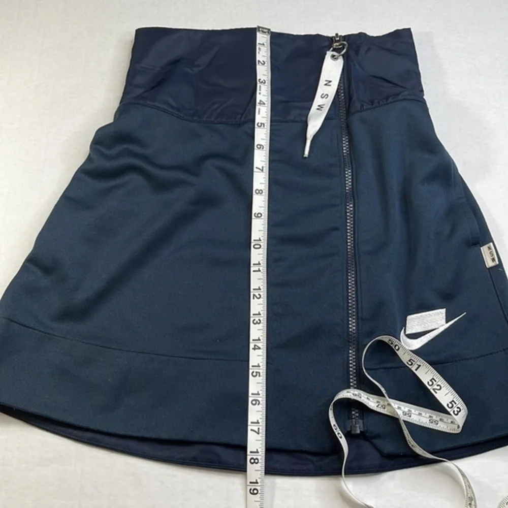 Nike NSW Streetwear High Waist Zip Up Dark Obsidian Skirt Size XS